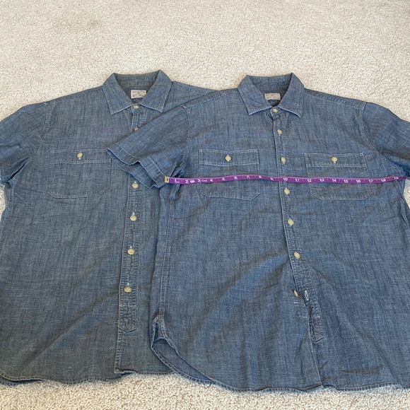 J.Crew Chambray 100% Cotton Short Sleeve Button Down Shirt - Picture 1 of 3